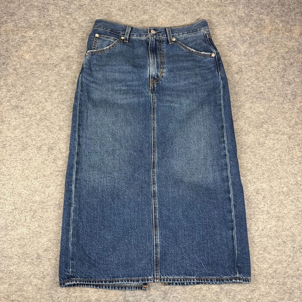 Levis High Rise Back Slit‎ Skirt Denim Blue Womens 26